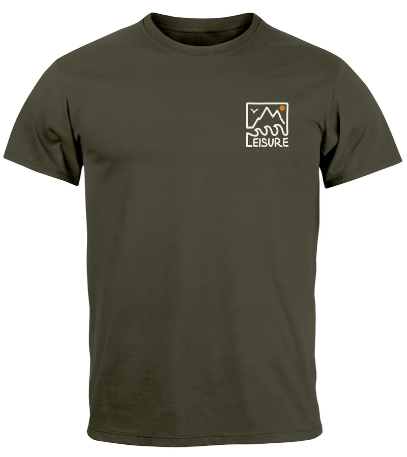 Herren T-Shirt Wandern Berge Natur Aufdruck Printshirt Outdoor Fashion Grafik Design