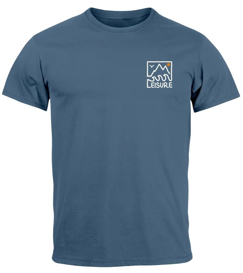 Herren T-Shirt Wandern Berge Natur Aufdruck Printshirt Outdoor Fashion Grafik Design