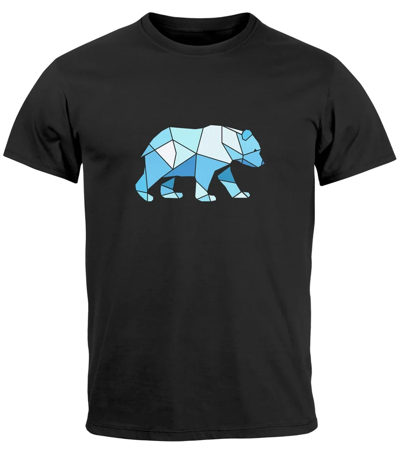Herren T-Shirt Polygon Grafik Bär Outdoor Fashion Tiermotiv Wandern Geometric Style Streetstyle