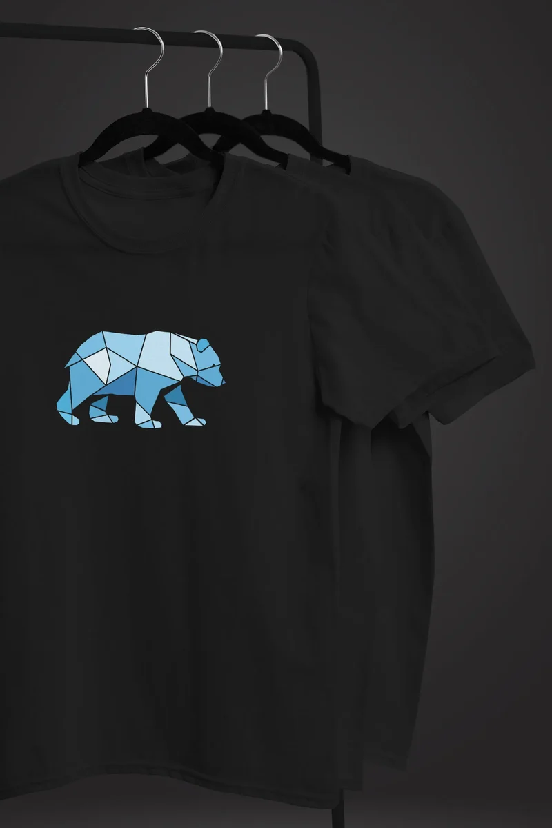 Herren T-Shirt Polygon Grafik Bär Outdoor Fashion Tiermotiv Wandern Geometric Style Streetstyle
