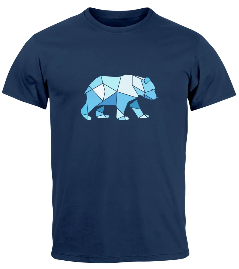 Herren T-Shirt Polygon Grafik Bär Outdoor Fashion Tiermotiv Wandern Geometric Style Streetstyle