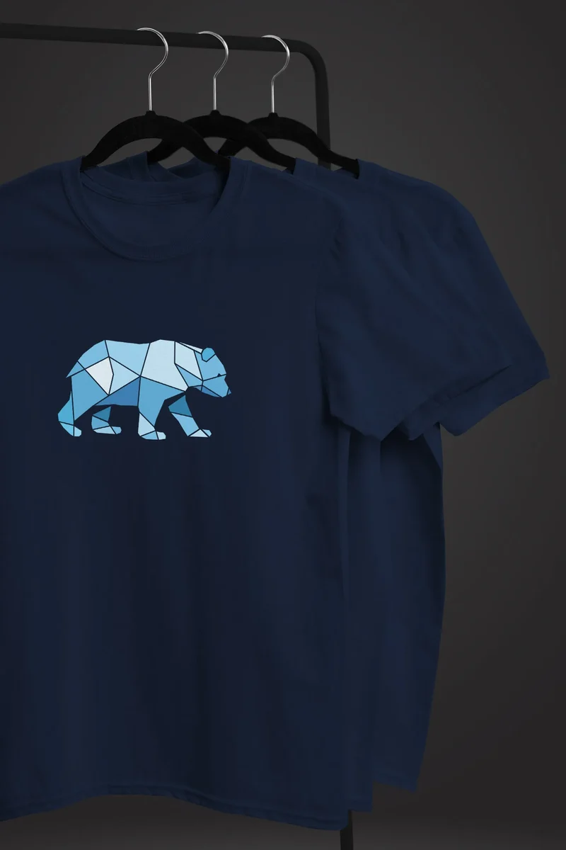 Herren T-Shirt Polygon Grafik Bär Outdoor Fashion Tiermotiv Wandern Geometric Style Streetstyle