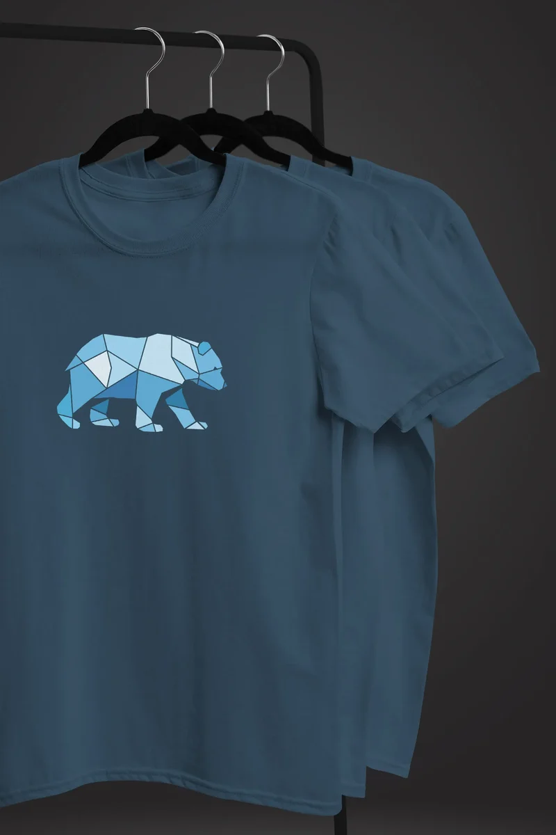 Herren T-Shirt Polygon Grafik Bär Outdoor Fashion Tiermotiv Wandern Geometric Style Streetstyle