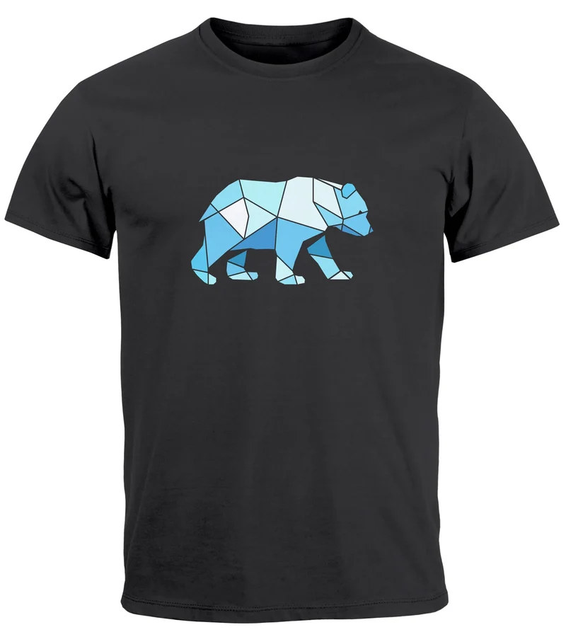 Herren T-Shirt Polygon Grafik Bär Outdoor Fashion Tiermotiv Wandern Geometric Style Streetstyle
