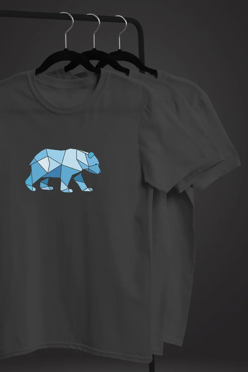 Herren T-Shirt Polygon Grafik Bär Outdoor Fashion Tiermotiv Wandern Geometric Style Streetstyle