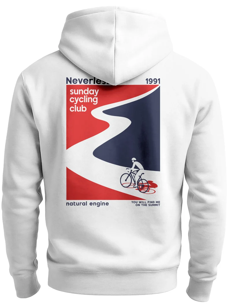 Herren Sweatjacke Backprint Rad Fahrrad Bike MTB Grafik Zipjacke Zip-Hoodie Männer Fashion Streetstyle