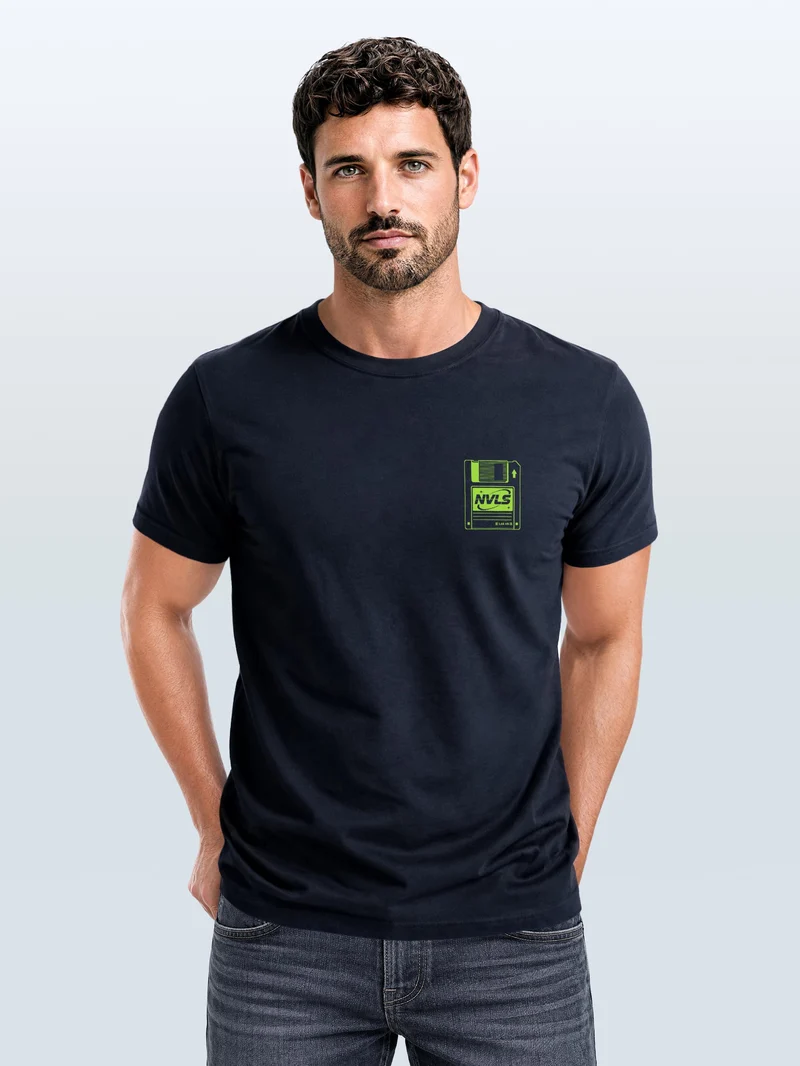 Herren T-Shirt Backprint - Design Digital Archaeology - Baumwollshirt Männer Fashion Streetstyle Slim Fit