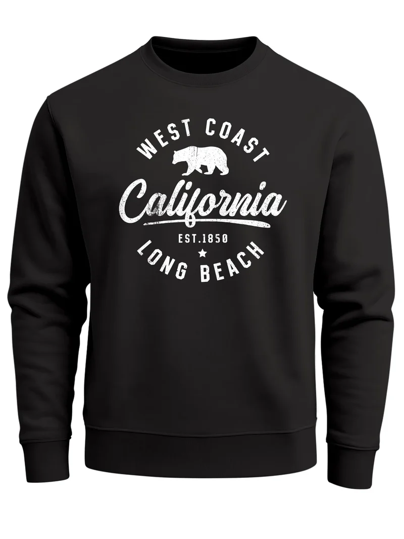 Sweatshirt Herren Frontprint West Coast California Pullover mit Print Fashion Streetwear