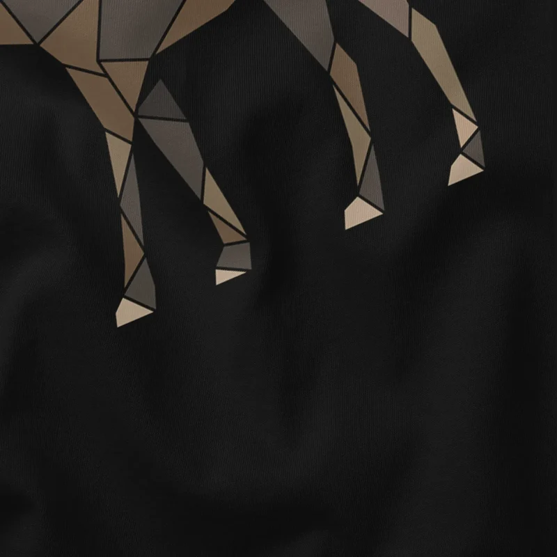 Herren T-Shirt Shirt Printshirt mit Aufdruck Polygon Elch Outdoor Motive Wandern Natur Wald Fashion Streetstyle