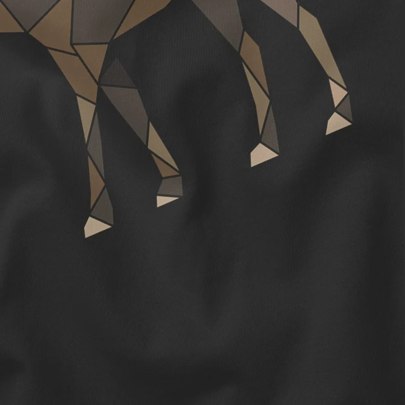 Herren T-Shirt Shirt Printshirt mit Aufdruck Polygon Elch Outdoor Motive Wandern Natur Wald Fashion Streetstyle