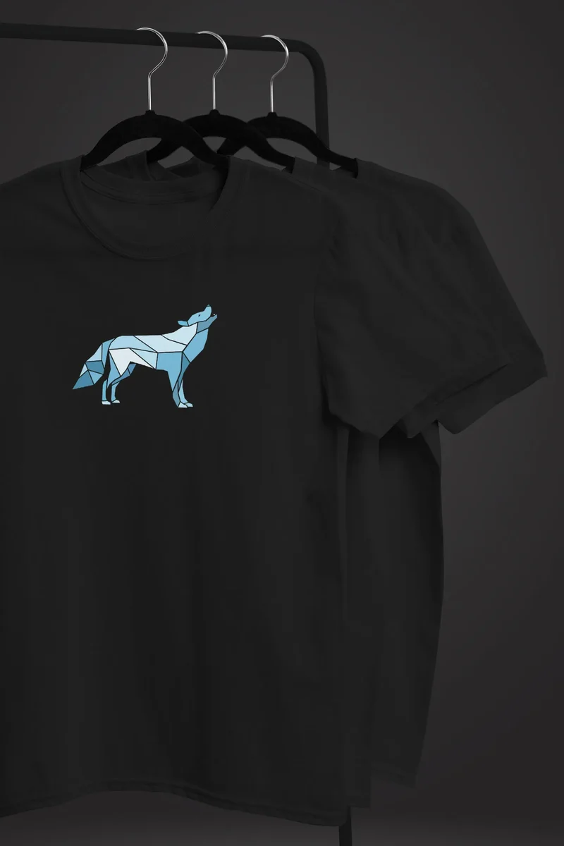 Herren T-Shirt Bedruckt Polygon Grafik Wolf Outdoor Fashion Tiermotiv Wandern Geometric Fashion Streetstyle