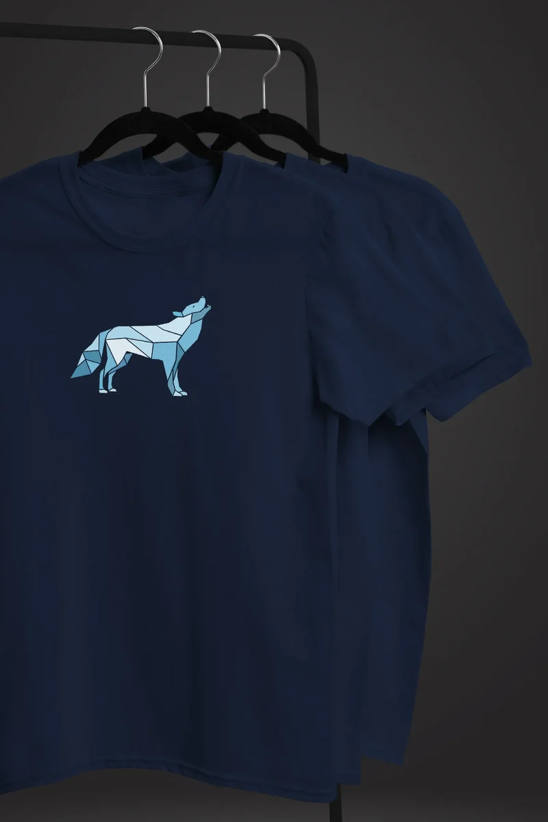 Herren T-Shirt Bedruckt Polygon Grafik Wolf Outdoor Fashion Tiermotiv Wandern Geometric Fashion Streetstyle