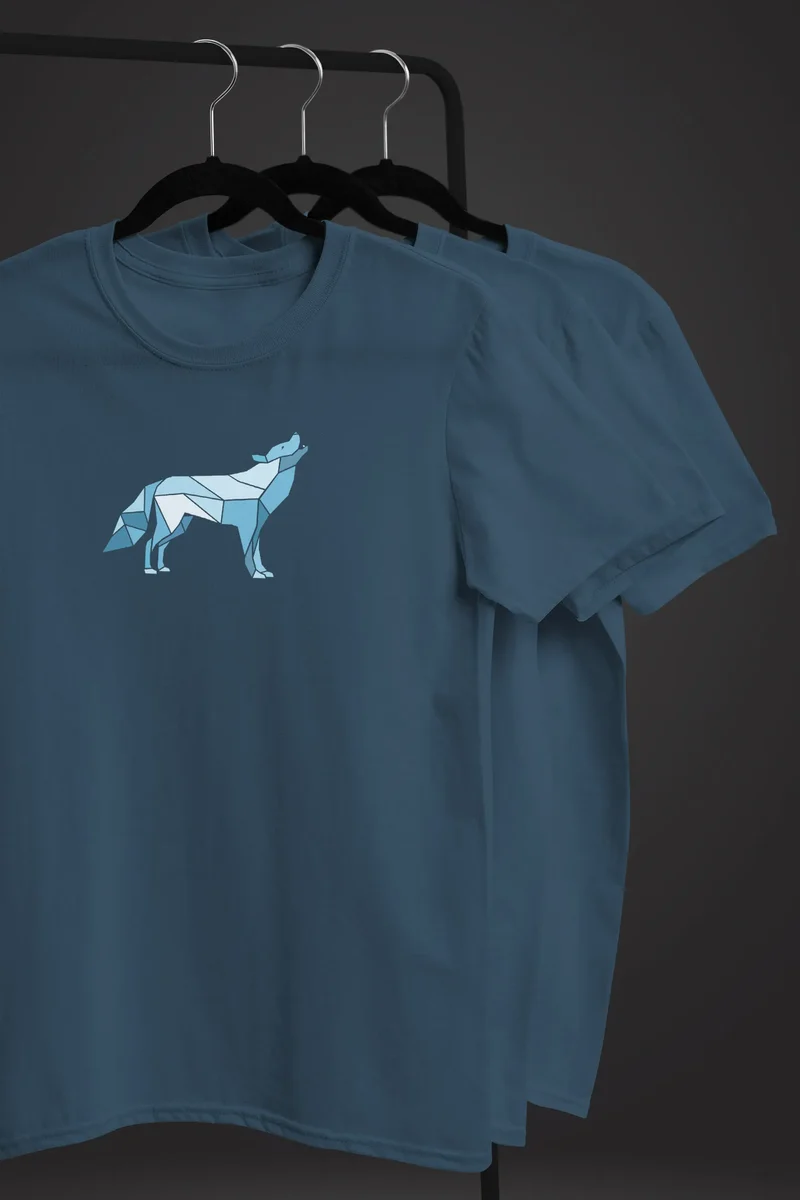 Herren T-Shirt Bedruckt Polygon Grafik Wolf Outdoor Fashion Tiermotiv Wandern Geometric Fashion Streetstyle