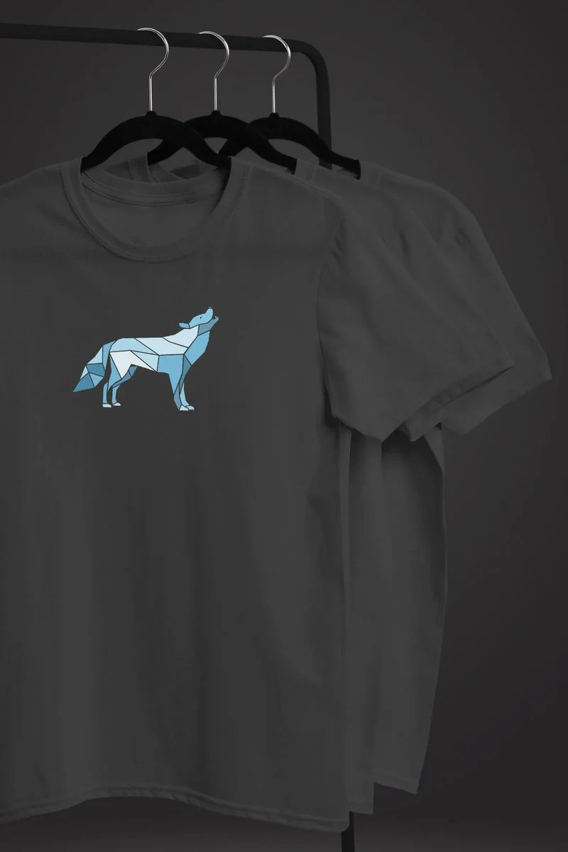 Herren T-Shirt Bedruckt Polygon Grafik Wolf Outdoor Fashion Tiermotiv Wandern Geometric Fashion Streetstyle