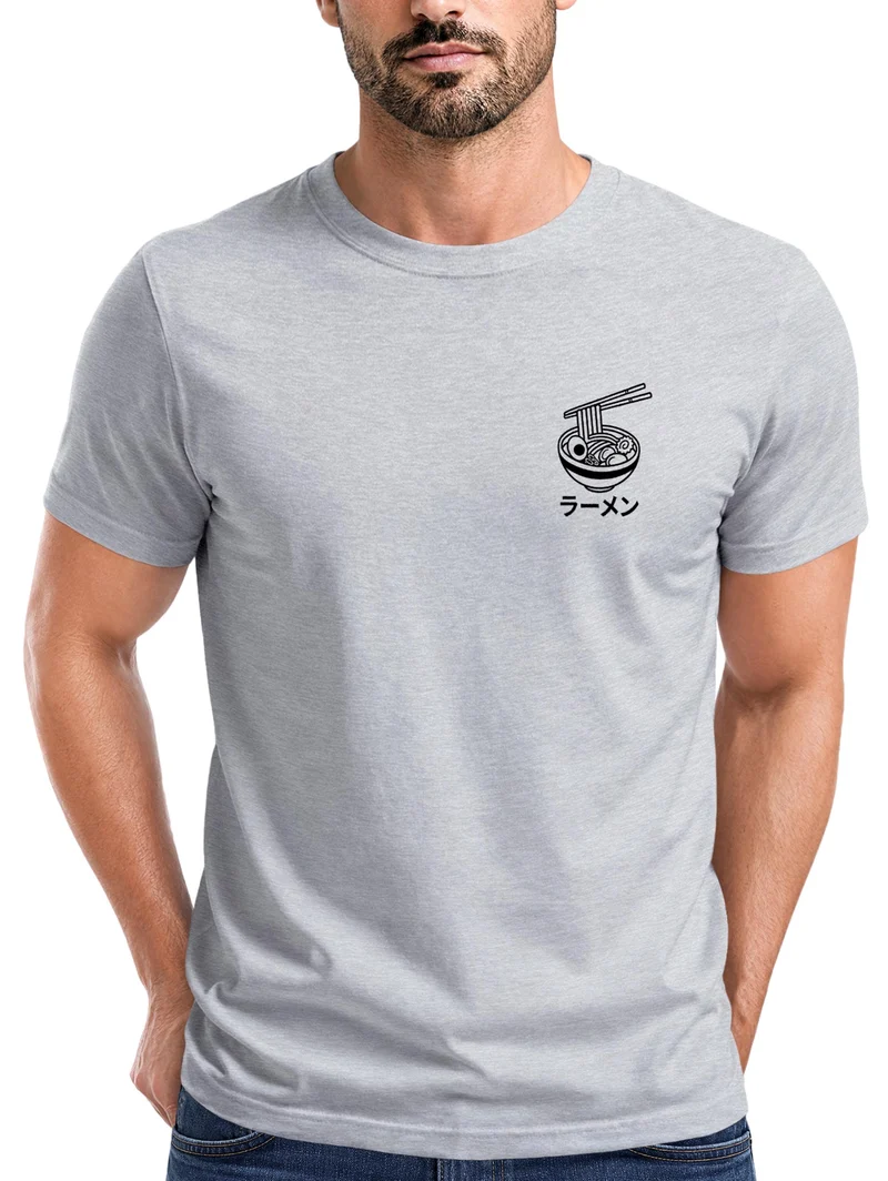 Herren T-Shirt Frontprint - Japan Design Ramen - Baumwollshirt Männer Fashion Streetstyle Slim Fit