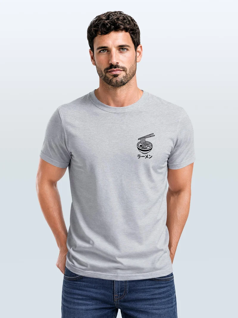 Herren T-Shirt Frontprint - Japan Design Ramen - Baumwollshirt Männer Fashion Streetstyle Slim Fit