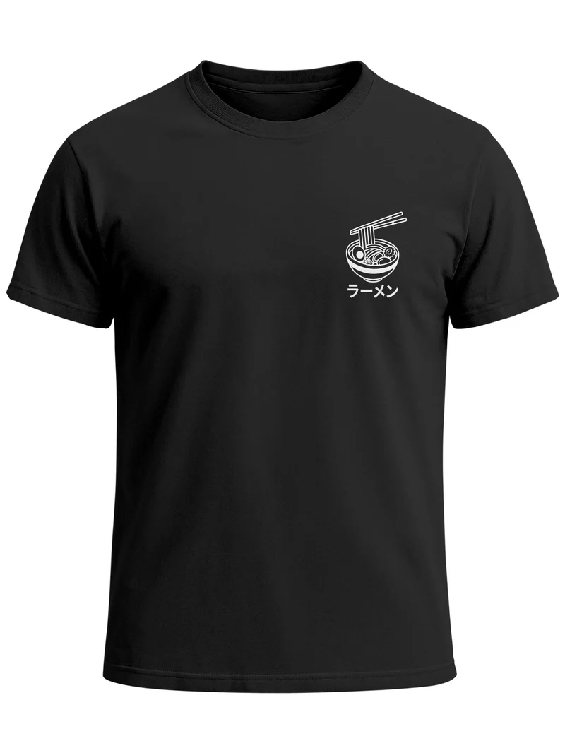 Herren T-Shirt Frontprint - Japan Design Ramen - Baumwollshirt Männer Fashion Streetstyle Slim Fit