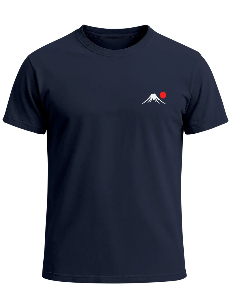 Herren T-Shirt Frontprint - Design Mount Fuji - Baumwollshirt Männer Fashion Streetstyle Slim Fit