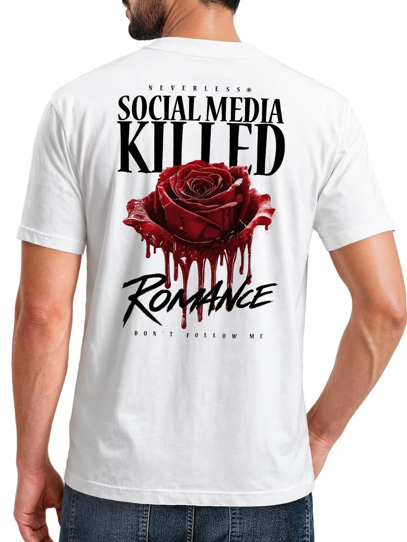 Herren T-Shirt Backprint - Design Romance - Baumwollshirt Männer Fashion Streetstyle Slim Fit