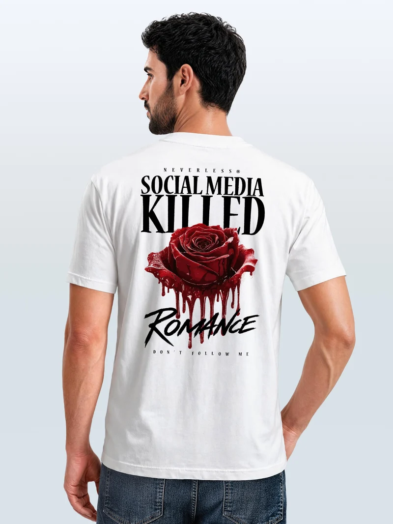 Herren T-Shirt Backprint - Design Romance - Baumwollshirt Männer Fashion Streetstyle Slim Fit