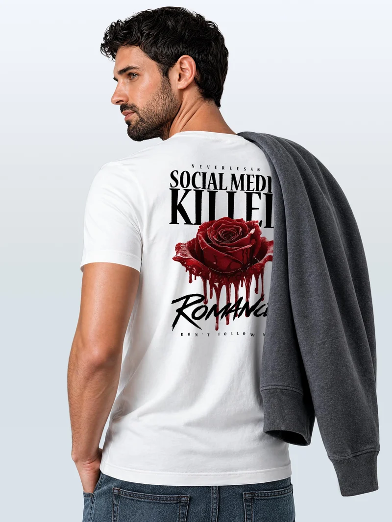 Herren T-Shirt Backprint - Design Romance - Baumwollshirt Männer Fashion Streetstyle Slim Fit