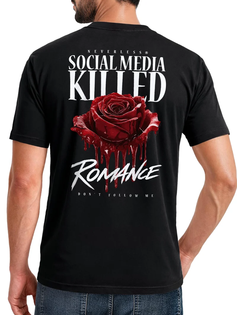 Herren T-Shirt Backprint - Design Romance - Baumwollshirt Männer Fashion Streetstyle Slim Fit