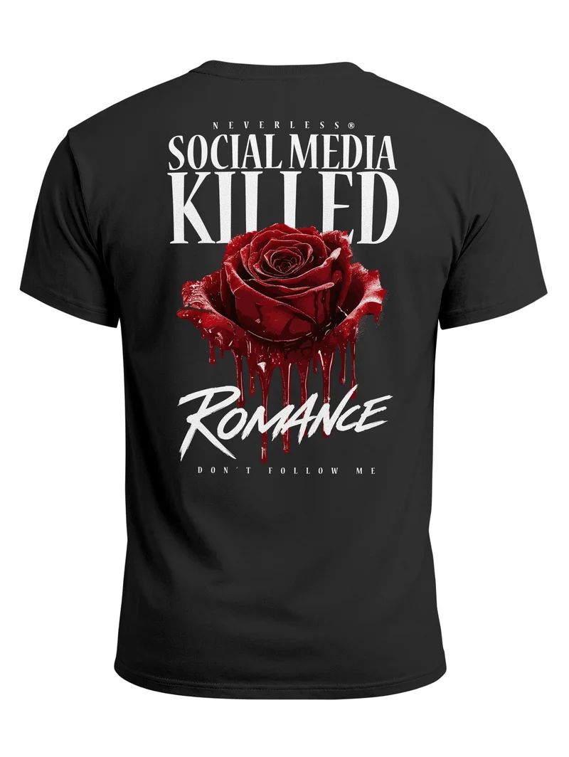 Herren T-Shirt Backprint - Design Romance - Baumwollshirt Männer Fashion Streetstyle Slim Fit