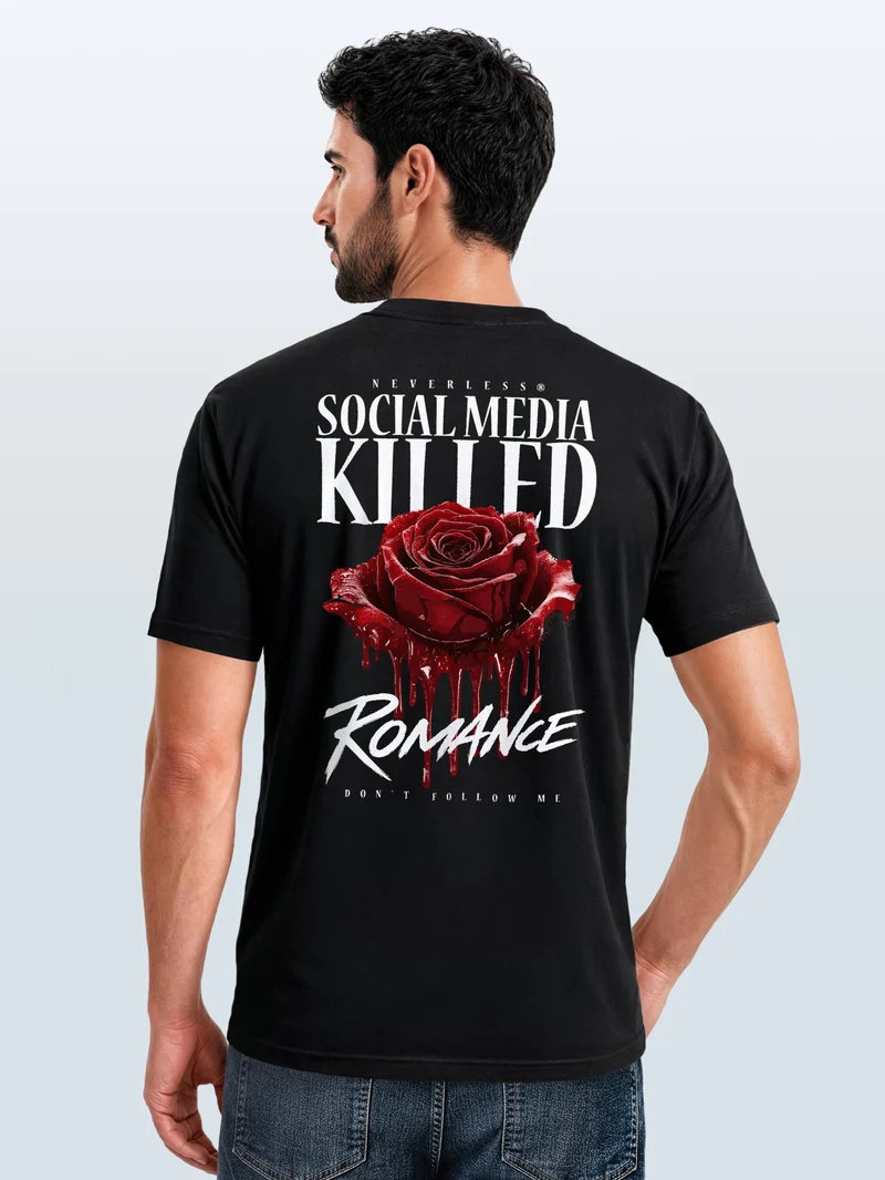 Herren T-Shirt Backprint - Design Romance - Baumwollshirt Männer Fashion Streetstyle Slim Fit