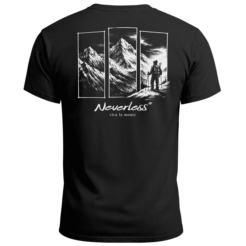 Herren T-Shirt Backprint Grafik Aufdruck Nature Outdoor Wandern Fashion Streetstyle Männer