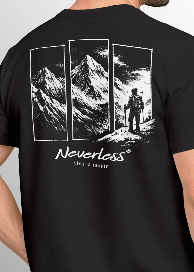 Herren T-Shirt Backprint Grafik Aufdruck Nature Outdoor Wandern Fashion Streetstyle Männer