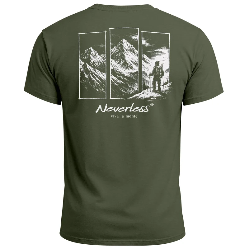 Herren T-Shirt Backprint Grafik Aufdruck Nature Outdoor Wandern Fashion Streetstyle Männer