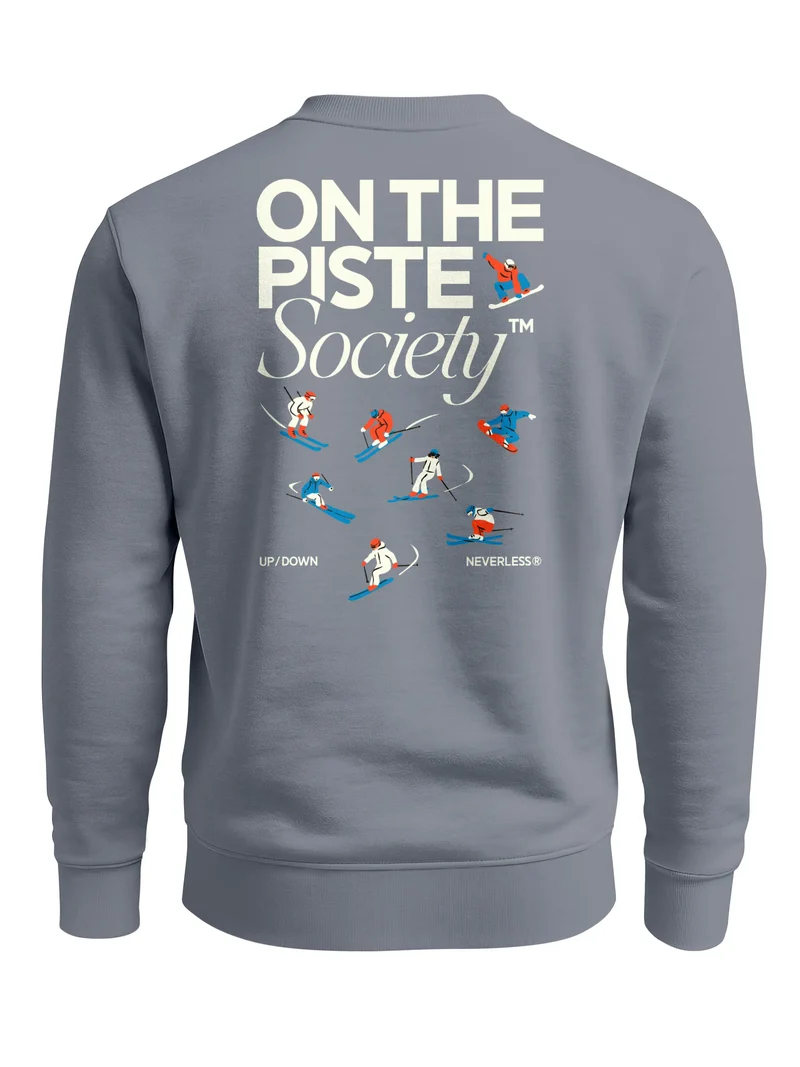 Sweatshirt Herren Pullover Backprint Piste Skifahren Snowboarden Après Ski Fashion Streetwear
