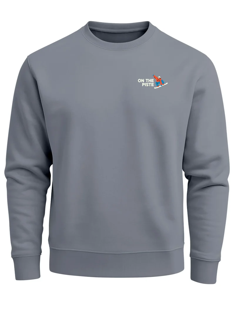 Sweatshirt Herren Pullover Backprint Piste Skifahren Snowboarden Après Ski Fashion Streetwear