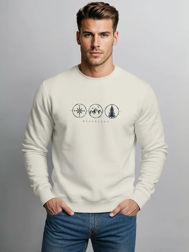 Sweatshirt Herren Frontprint Nature Spirit | Icons See – Mountains – Forest | Pullover mit Print Fashion Streetwear