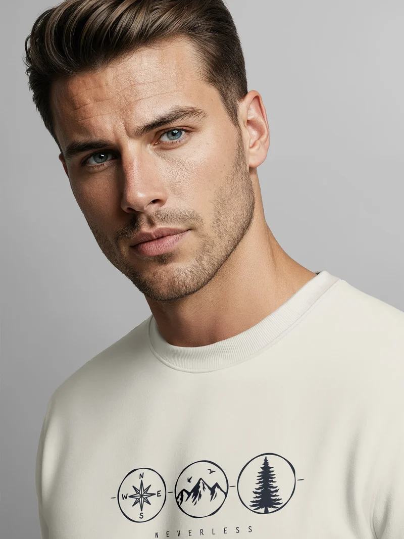 Sweatshirt Herren Frontprint Nature Spirit | Icons See – Mountains – Forest | Pullover mit Print Fashion Streetwear
