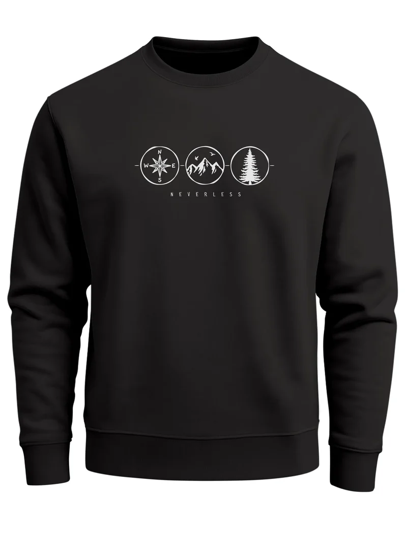 Sweatshirt Herren Frontprint Nature Spirit | Icons See – Mountains – Forest | Pullover mit Print Fashion Streetwear