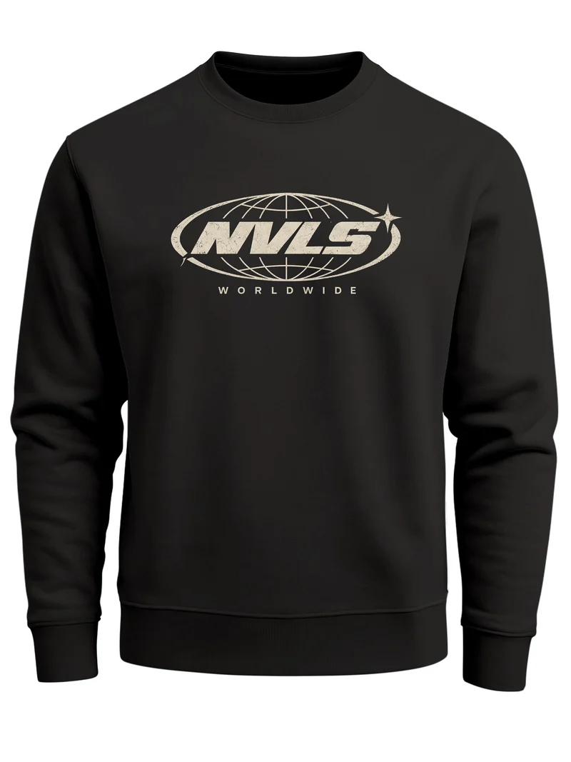 Herren Sweatshirt NVLS Worldwide Frontprint Regular Fit