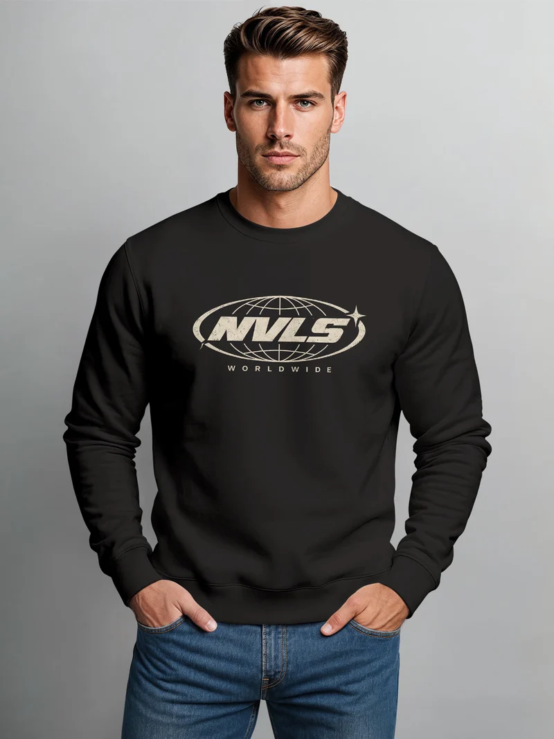 Herren Sweatshirt NVLS Worldwide Frontprint Regular Fit