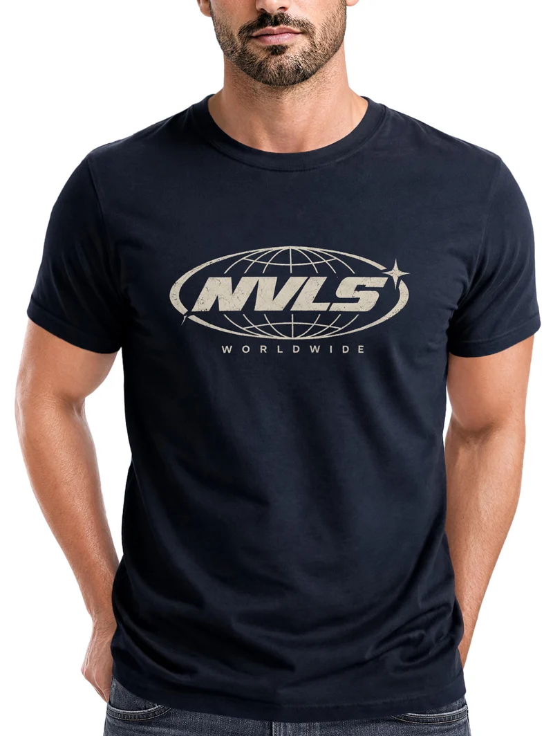 Herren T-Shirt NVLS Worldwide Frontprint Slim Fit