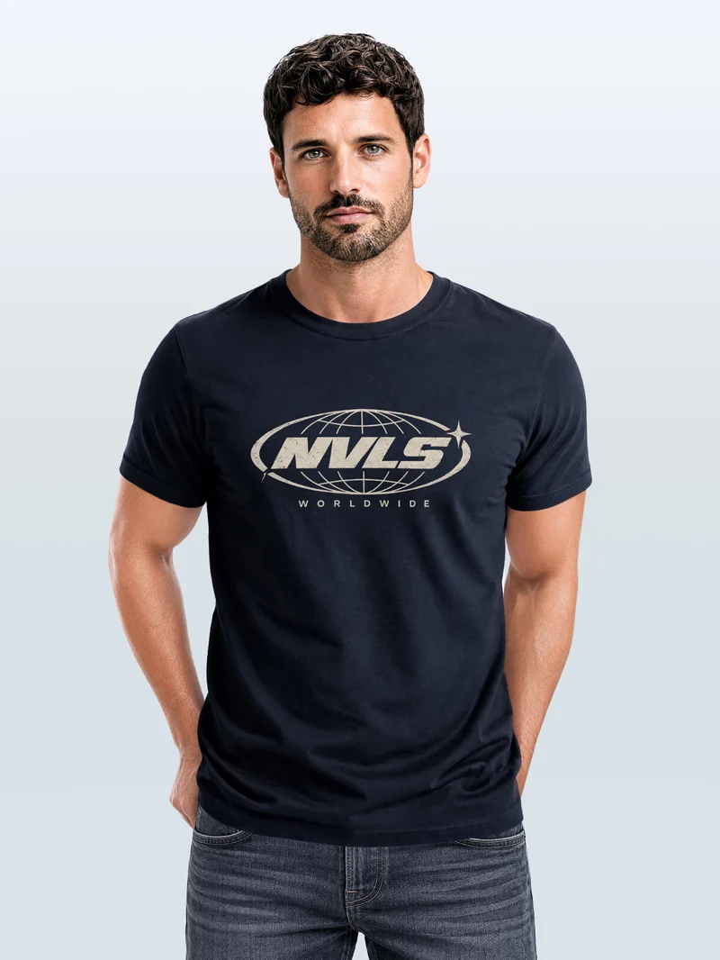Herren T-Shirt NVLS Worldwide Frontprint Slim Fit