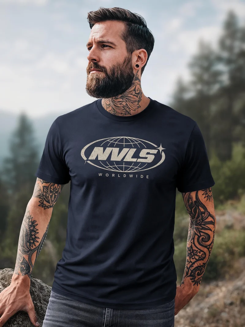 Herren T-Shirt NVLS Worldwide Frontprint Slim Fit
