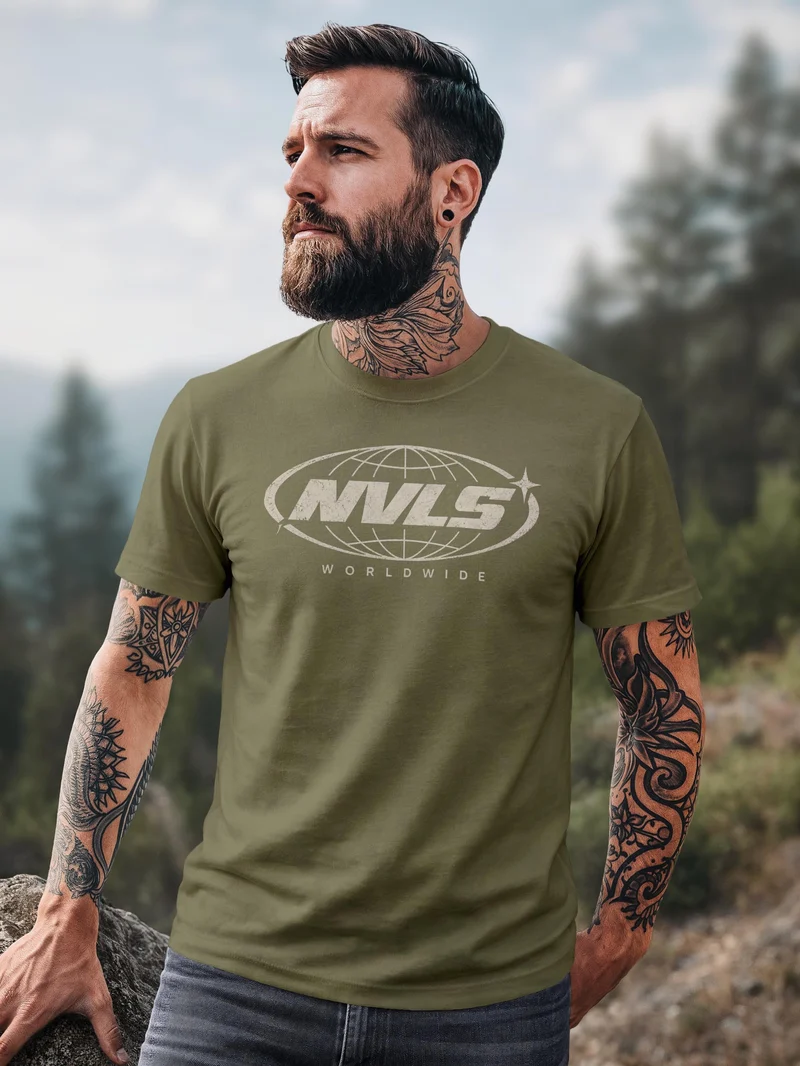 Herren T-Shirt NVLS Worldwide Frontprint Slim Fit