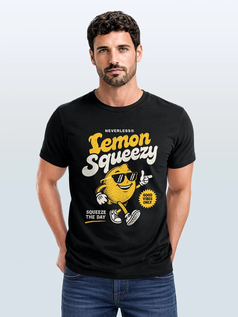 Herren T-Shirt Lemon Squeezy Frontprint Slim Fit
