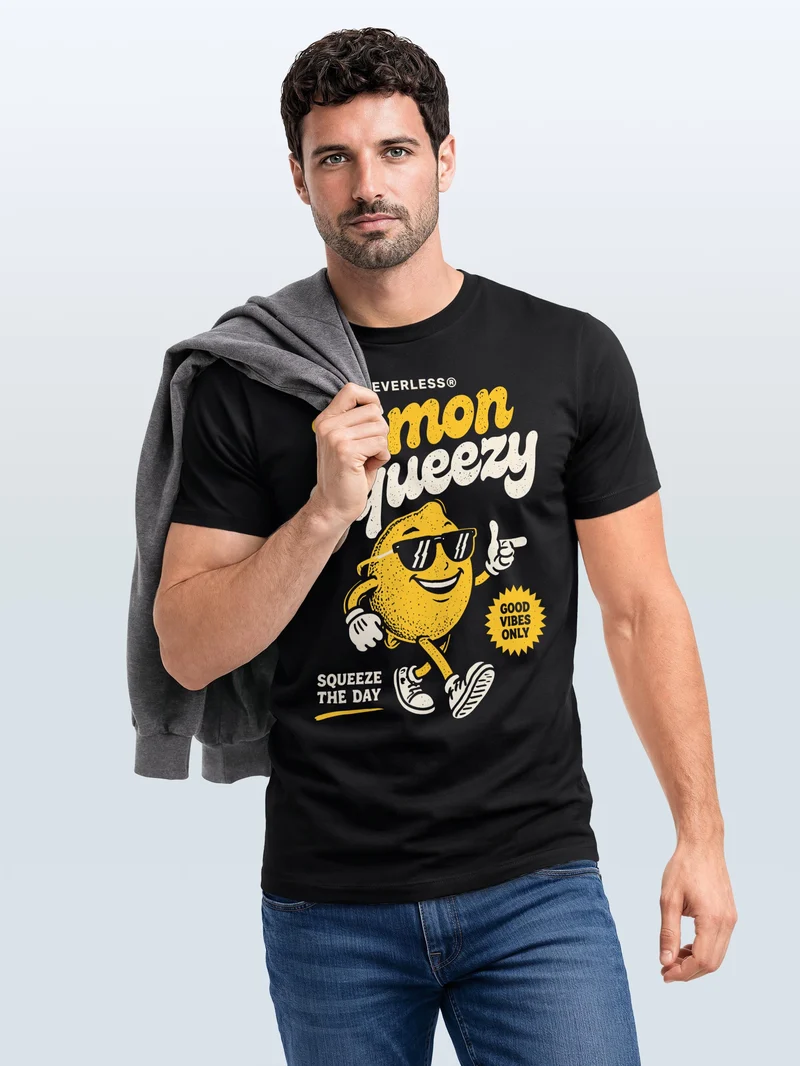 Herren T-Shirt Lemon Squeezy Frontprint Slim Fit