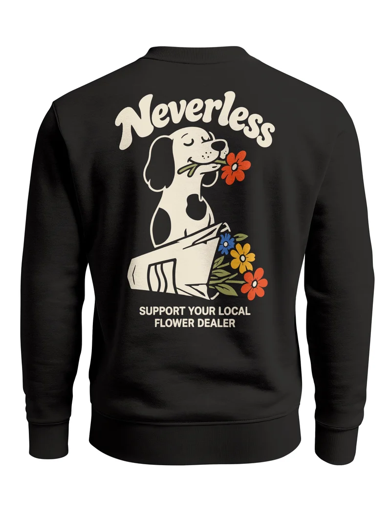 Herren Sweatshirt Flower Dealer Backprint Regular Fit