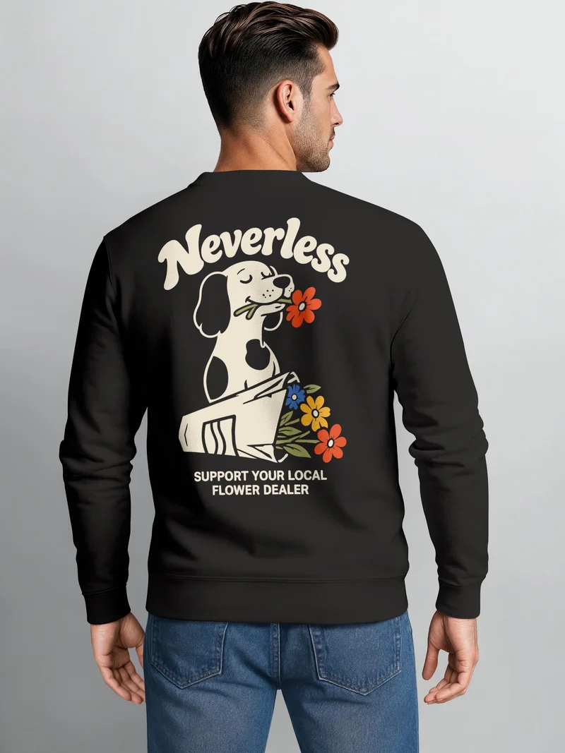 Herren Sweatshirt Flower Dealer Backprint Regular Fit