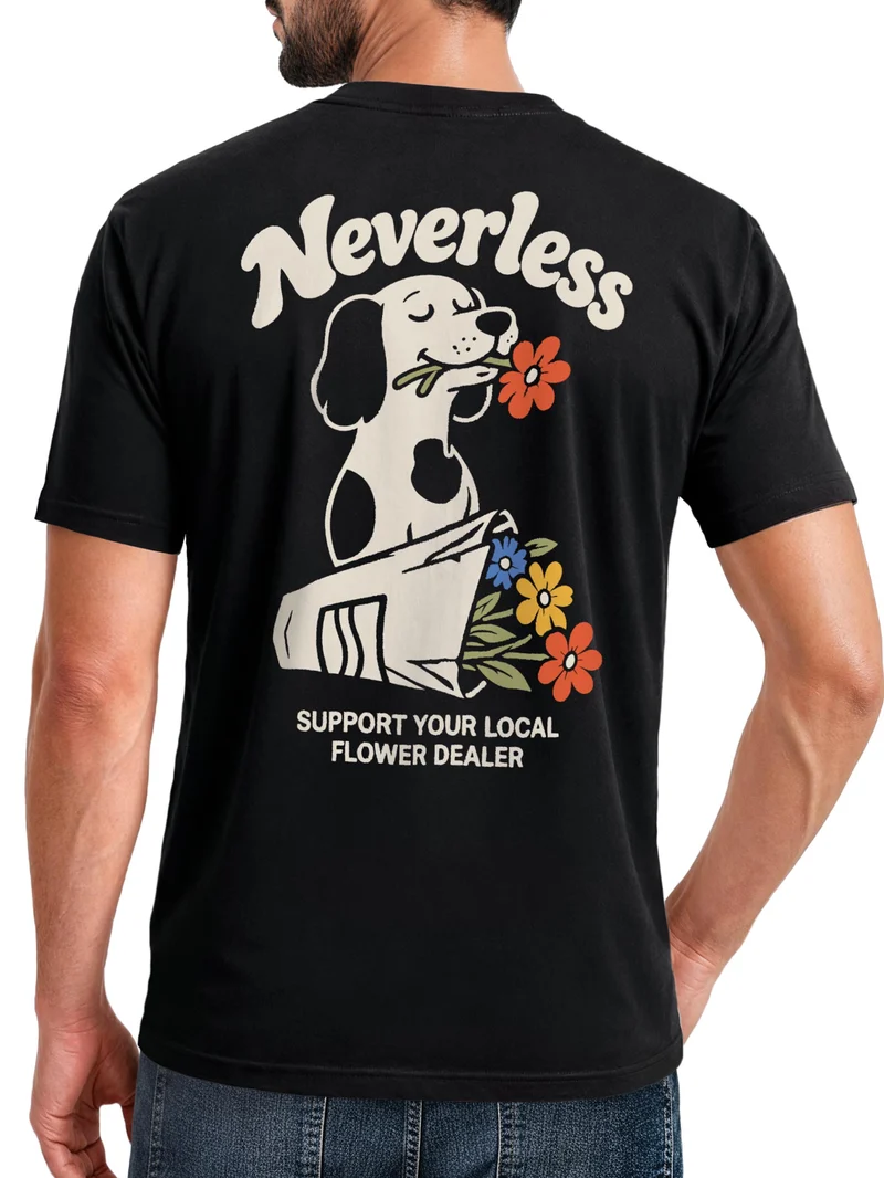 Herren T-Shirt Flower Dealer Backprint Slim Fit