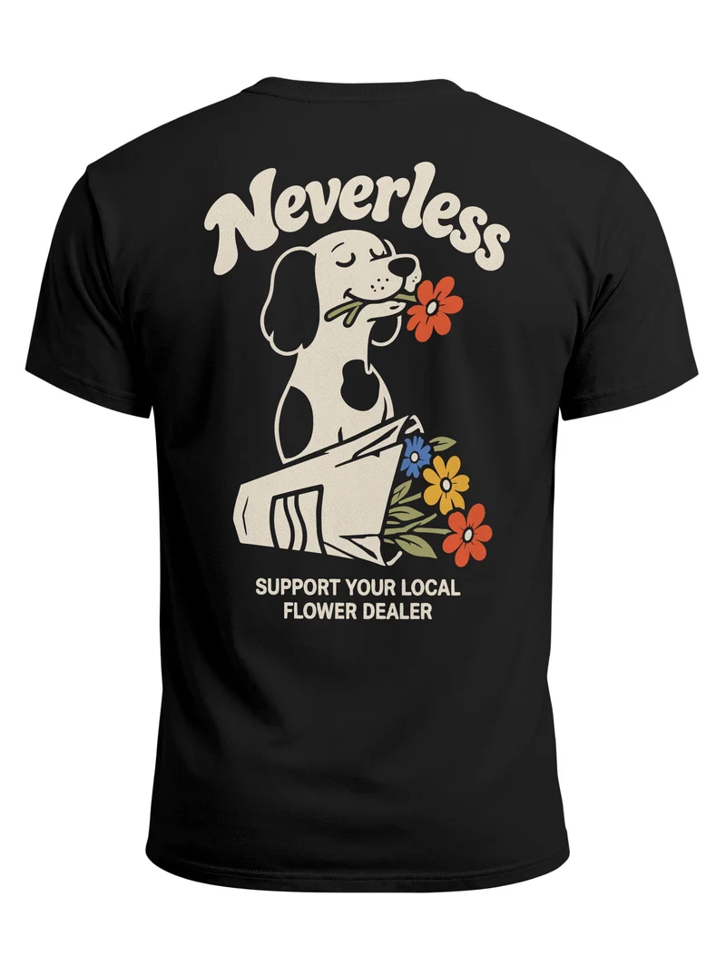 Herren T-Shirt Flower Dealer Backprint Slim Fit
