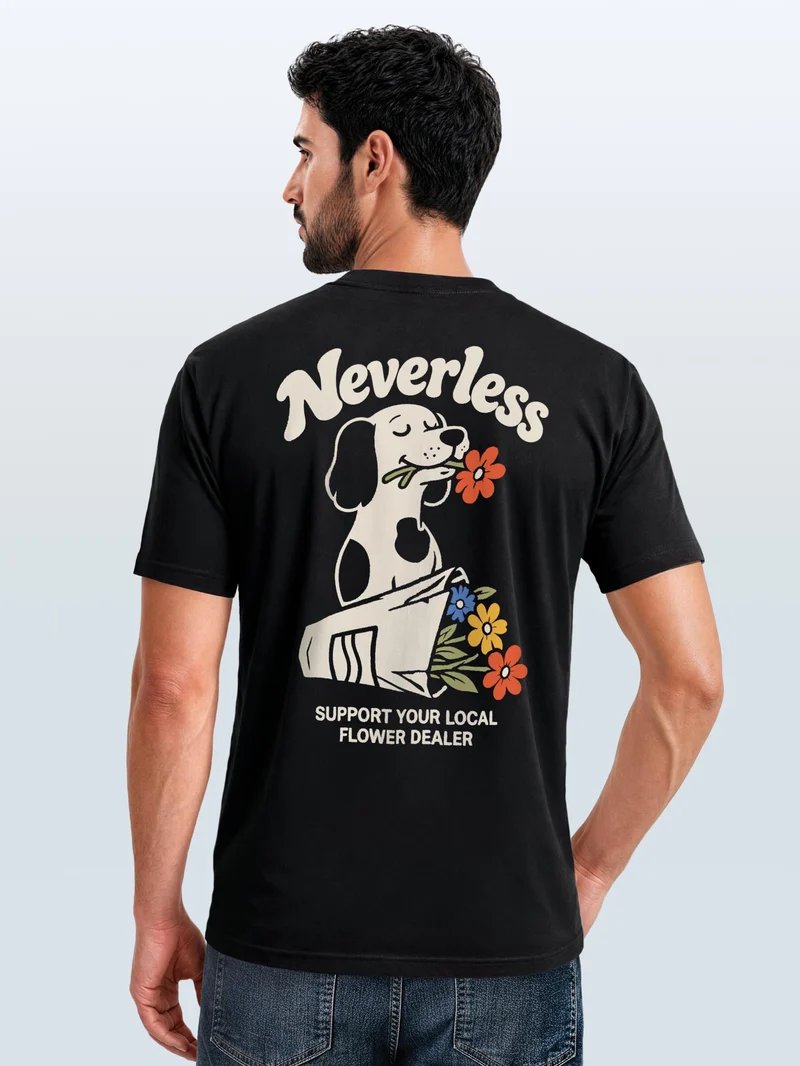 Herren T-Shirt Flower Dealer Backprint Slim Fit