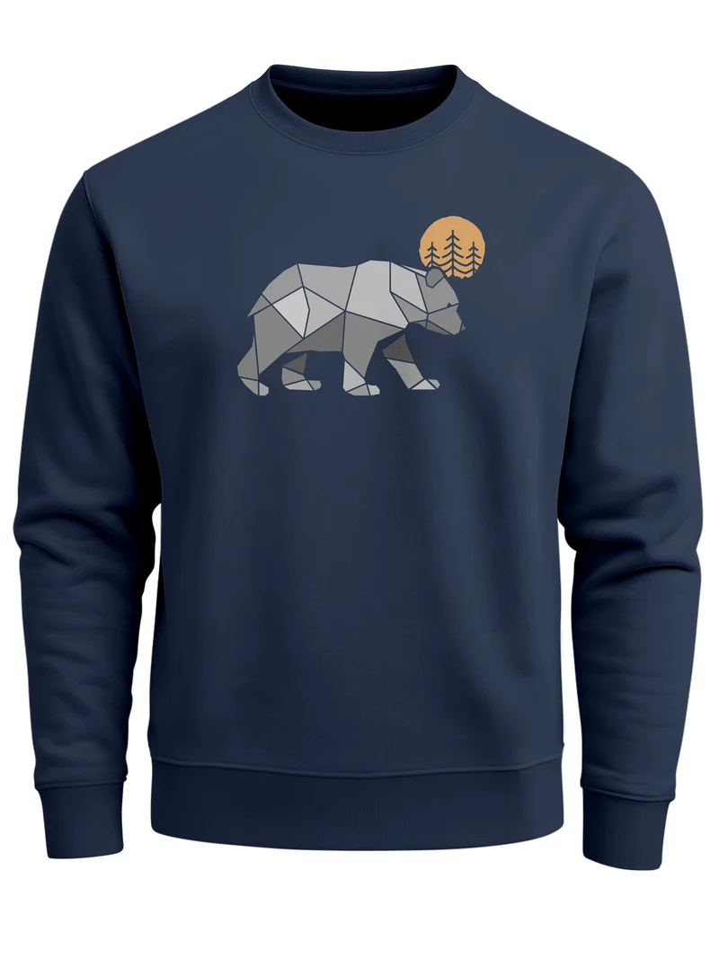 Sweatshirt Polygon Bär Mond Outdoor Wandern Natur Print Aufdruck Fashion Streetstyle